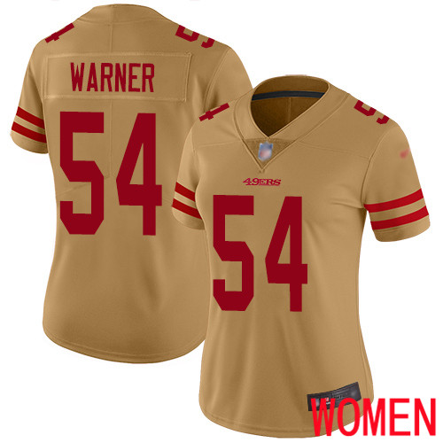 San Francisco 49ers Limited Gold Women 54 Fred Warner Jersey NFL 54 Inverted Legend